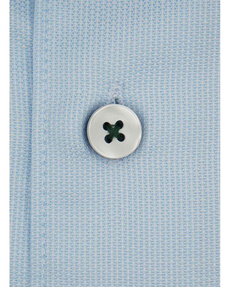 XOOS Chemise homme ciel à coudières doublure et col tartan (Double Retors)