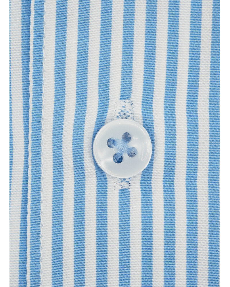 XOOS Chemise homme à rayures baby blue (Double Retors)