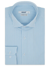 XOOS Chemise homme à rayures baby blue (Double Retors)