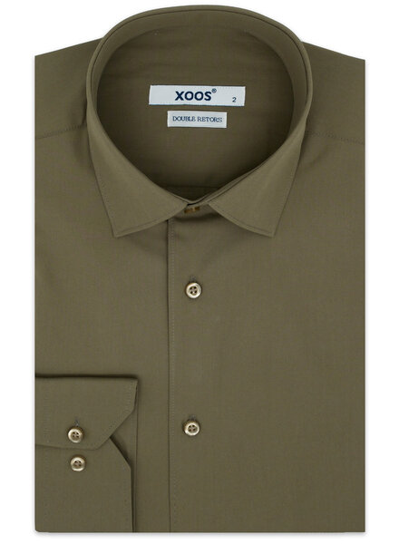 XOOS Chemise homme vert kaki (Double Retors)