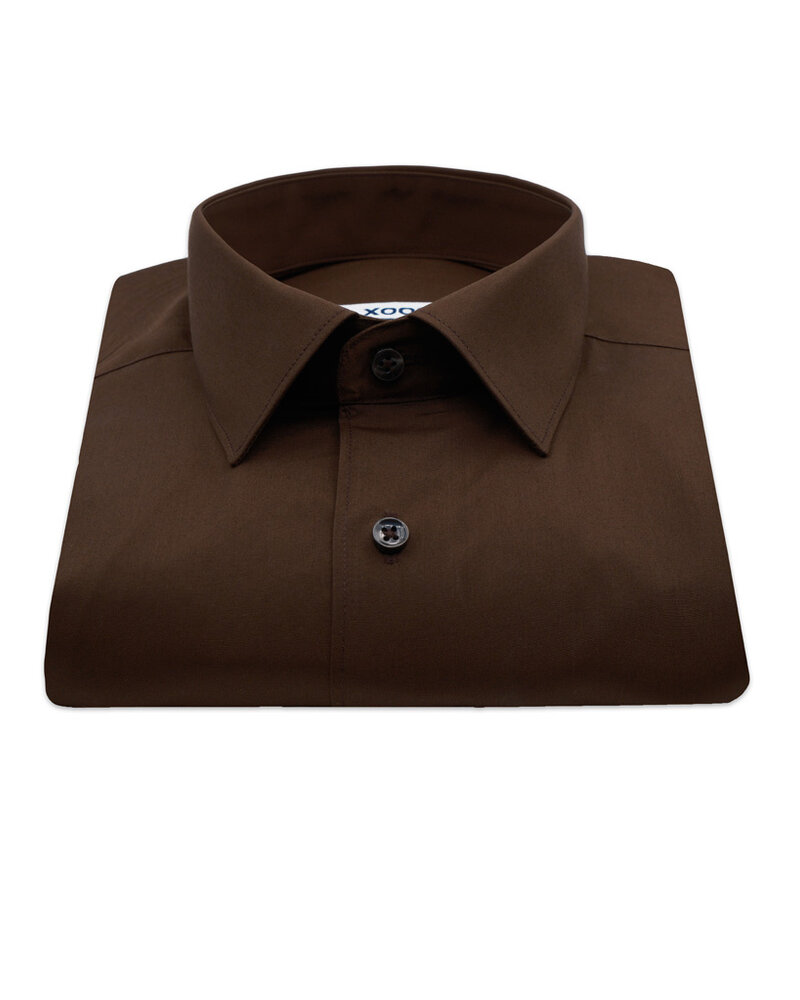 XOOS Chemise homme marron chocolat (Double Retors)