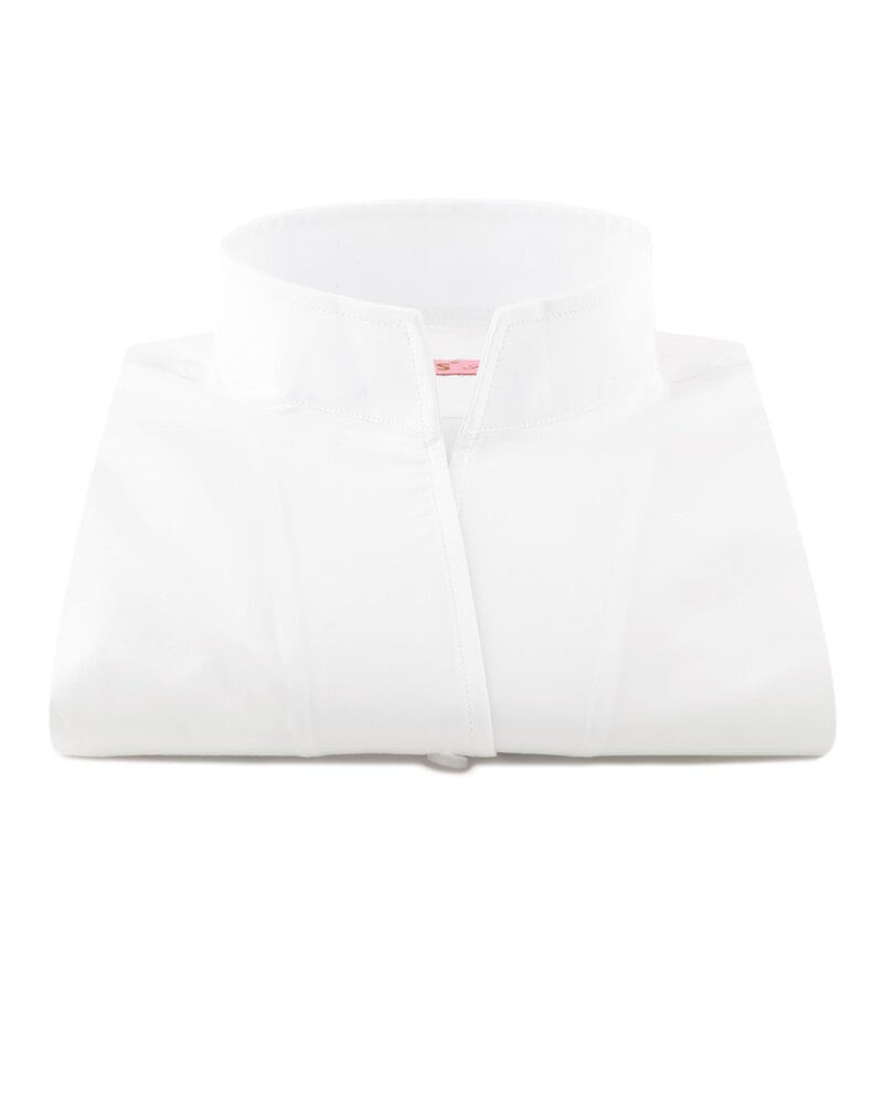 XOOS WOMEN white dress shirt with straight open collar (Sateen cotton)