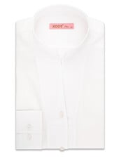 XOOS WOMEN white dress shirt with straight open collar (Sateen cotton)