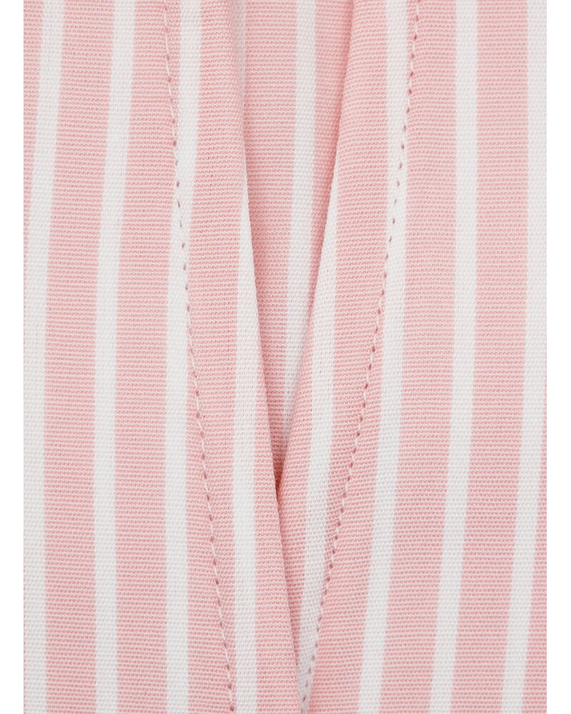 XOOS Chemisier femme rose à rayures et à col droit ouvert