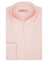 XOOS Women’s pink striped blouse with open straight collar