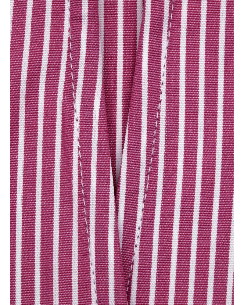 XOOS Women’s burgundy striped blouse with open straight collar