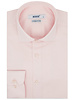 XOOS Chemise homme en gabardine rose pâle à col Italien (Double Retors)