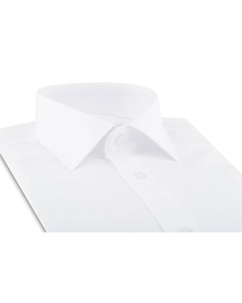 XOOS Men’s White Gabardine French Collar Shirt (Double Twisted)