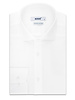 XOOS Chemise homme à col Italien en gabardine blanche (Double Retors)