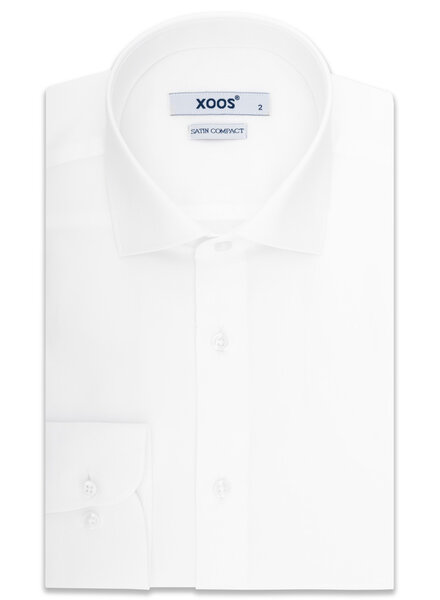XOOS Chemise homme blanche à col Italien ( Satin de coton)