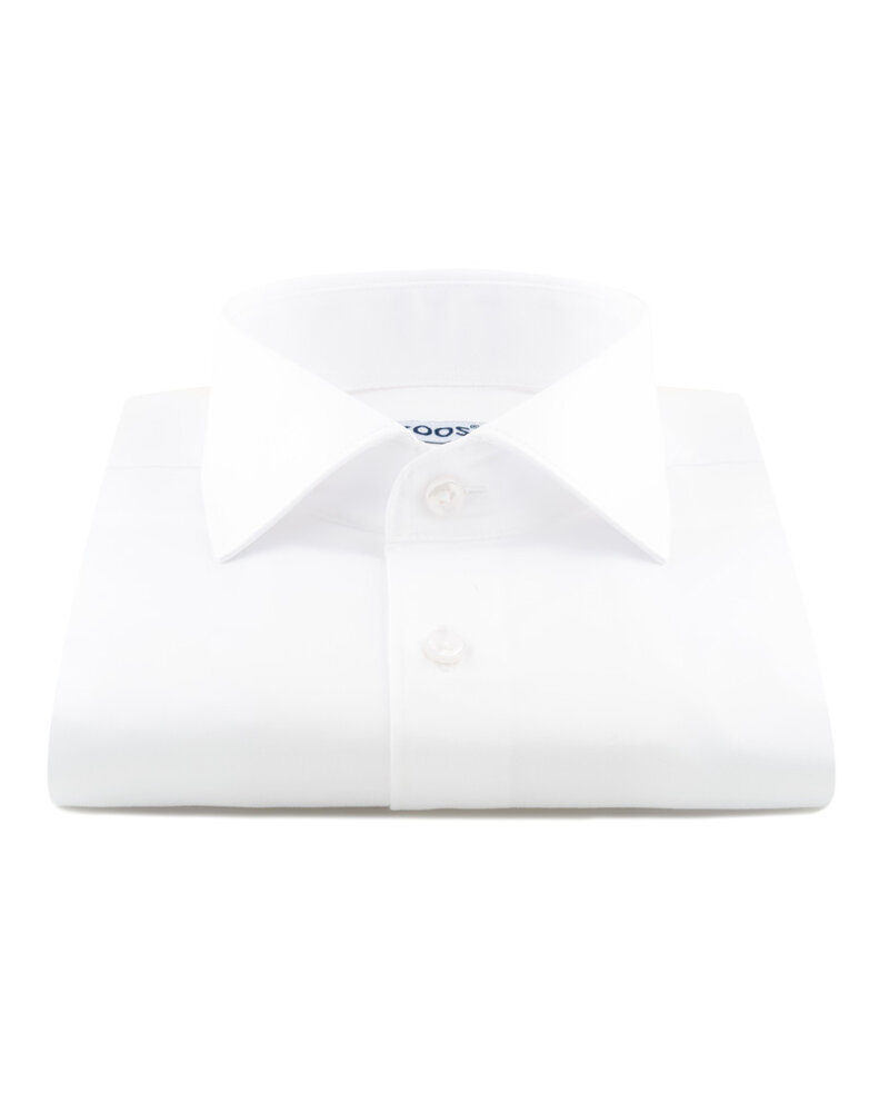 XOOS Chemise homme blanche à col Italien ( Satin de coton)