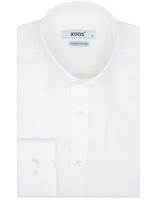XOOS Chemise homme blanche à chevrons (Double Retors)