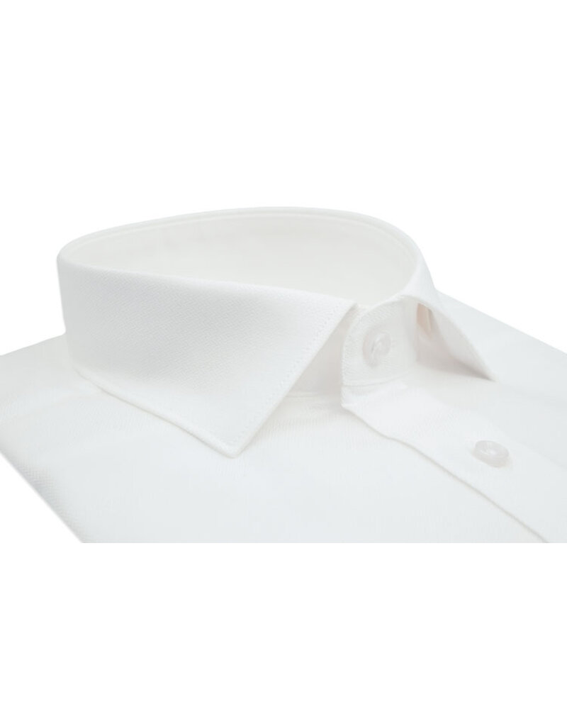 XOOS Men’s White Herringbone dress shirt (Double Twisted)