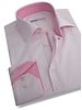 XOOS Fine pink checkered men's fitted dress shirt