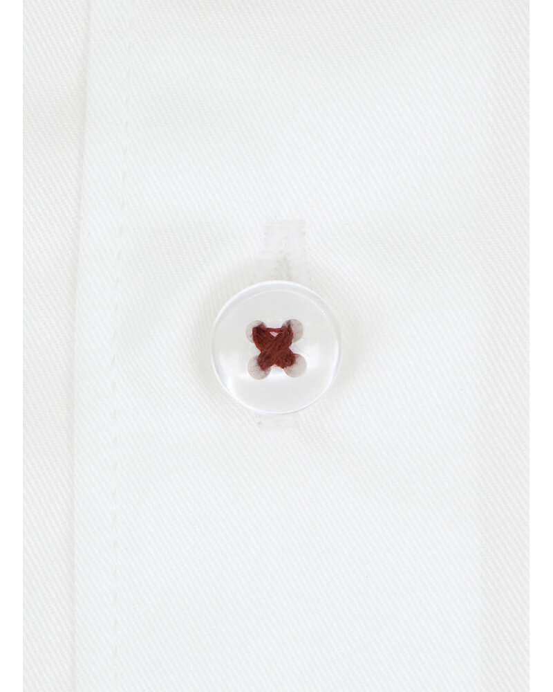 XOOS Chemise homme blanche doublure à motifs et micro pois bourgogne (Double Retors)