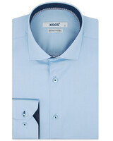 XOOS Chemise homme ciel doublure à motifs et micro pois marine (Double Retors)