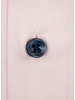 XOOS Men’s Pale Pink Shirt with Patterned Lining and Navy Micro Polka Dots (Double Twisted)