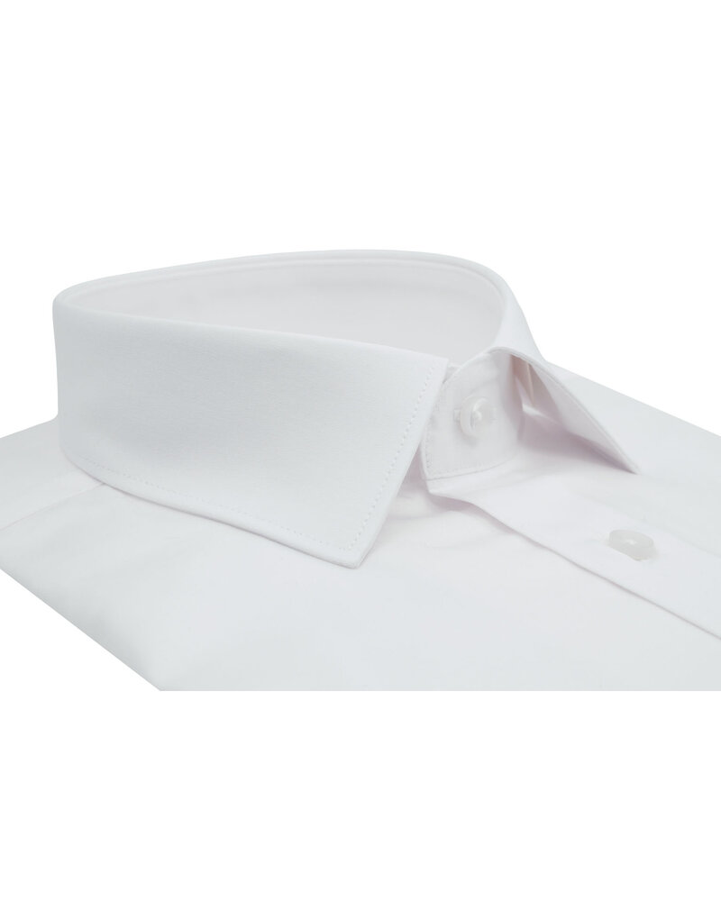 XOOS Men’s white satin cotton shirt with French collar (Double Twisted)