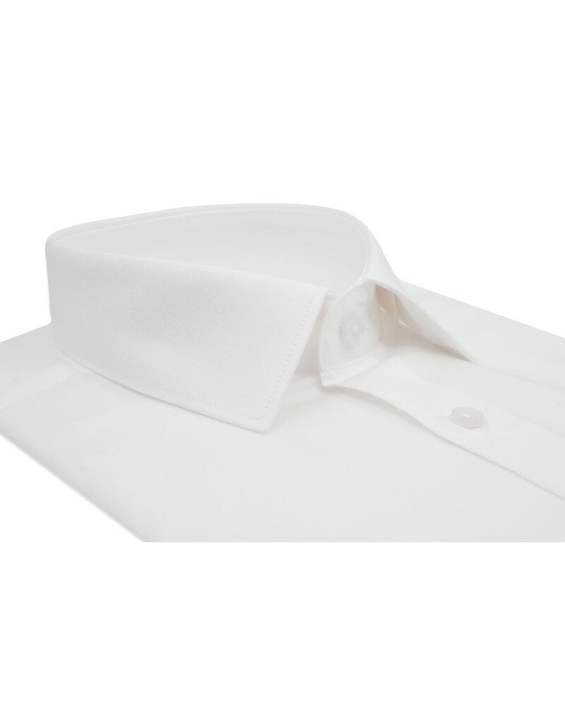 XOOS Chemise homme blanche en Twill à col Français (Double Retors)