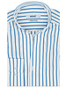 XOOS Men’s white shirt with blue stripes and Straight open collar (Double Twisted)