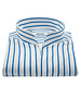 XOOS Men’s white shirt with blue stripes and Straight open collar (Double Twisted)