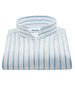 XOOS Men’s white shirt with sky blue stripes and straight open collar (Double Twisted)