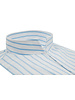 XOOS Men’s white shirt with sky blue stripes and straight open collar (Double Twisted)