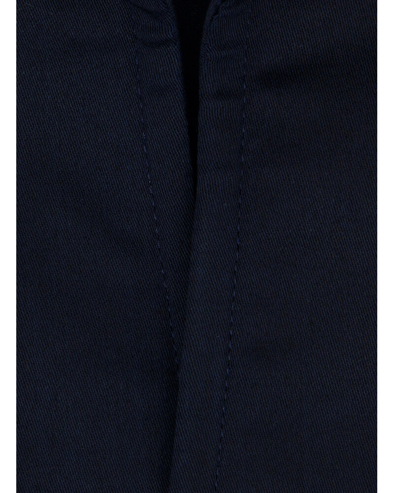 XOOS Men’s navy twill shirt with straight open collar (Double Twisted)