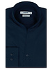 XOOS Chemise homme en Twill marine et col droit ouvert (Double Retors)