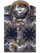 XOOS Men’s shirt with mustard and navy bohemian print