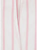 XOOS Women’s white blouse with pink stripes and straight open collar
