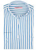 XOOS Women’s white blouse with blue stripes and straight open collar