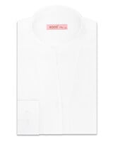XOOS Chemisier femme en Twill blanc à col droit ouvert