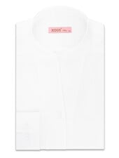 XOOS Chemisier femme en Twill blanc à col droit ouvert