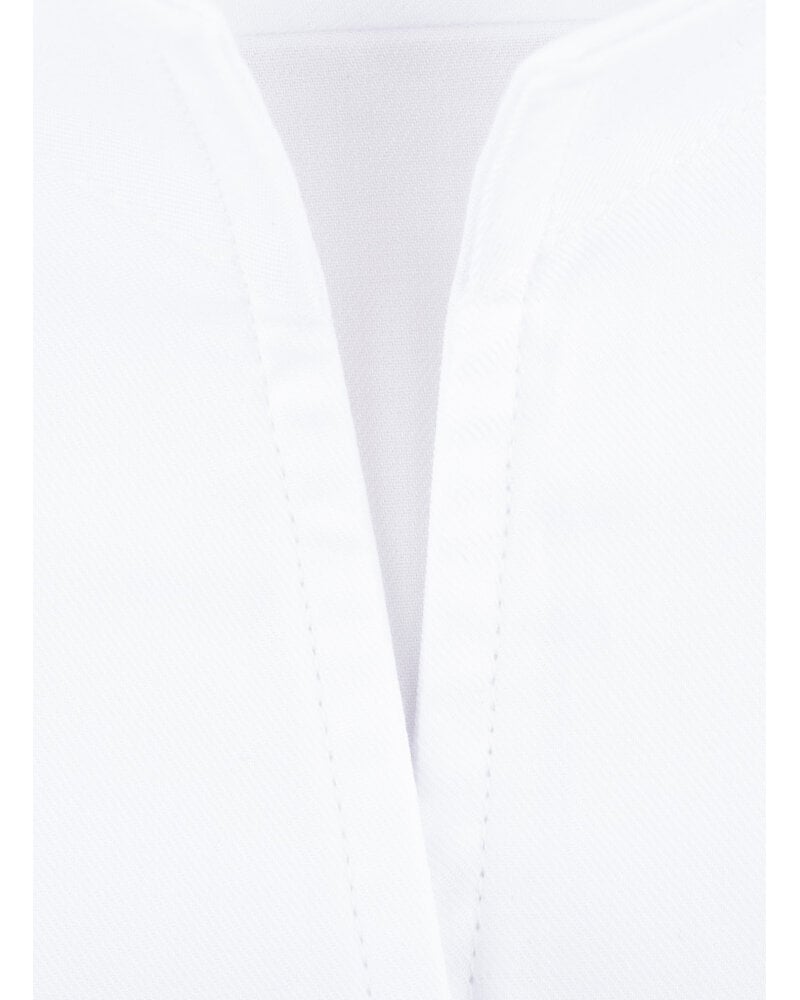 XOOS Women’s white twill blouse with straight open collar