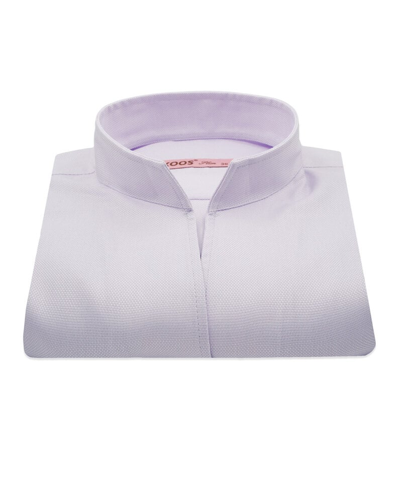 XOOS Women’s lavender honeycomb blouse with straight open collar