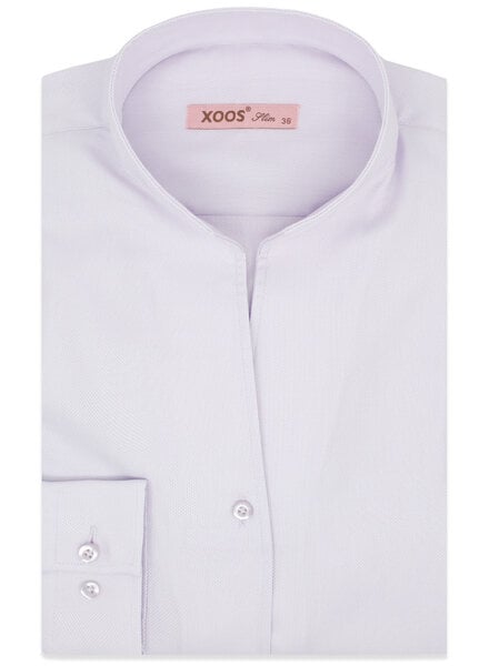 XOOS Women’s lavender honeycomb blouse with straight open collar