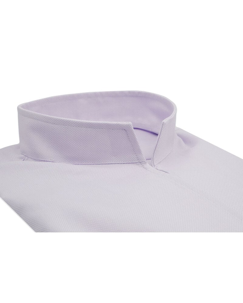 XOOS Women’s lavender honeycomb blouse with straight open collar