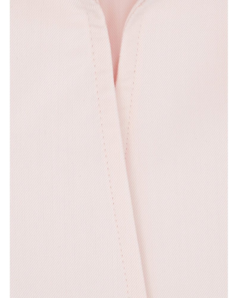XOOS Chemisier femme en Twill rose à col droit ouvert