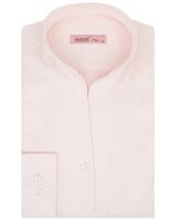 XOOS Chemisier femme en Twill rose à col droit ouvert