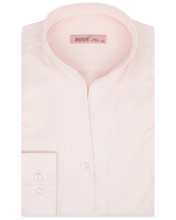 XOOS Women’s pink twill blouse with straight open collar
