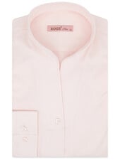 XOOS Women’s pink twill blouse with straight open collar