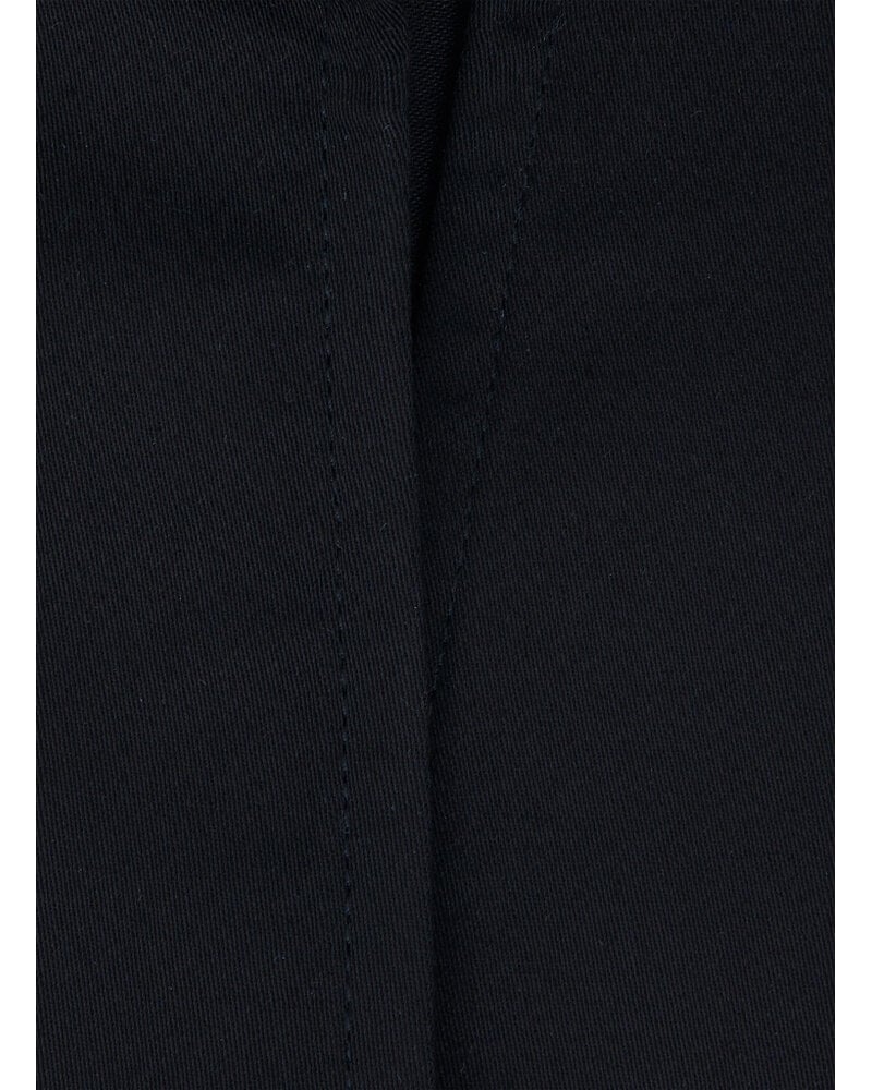 XOOS Chemisier femme en Twill noir à col droit ouvert