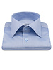 XOOS Men's blue gabardine shirt with de Ville collar (Double Twisted)