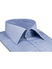 XOOS Chemise homme en gabardine bleu et col de Ville (Double Retors)