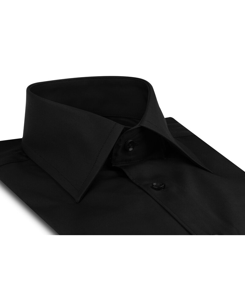 XOOS Men's black shirt with de Ville collar (Double Twisted)