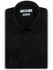 XOOS Chemise homme noire et col de Ville (Double Retors)