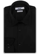 XOOS Men's black shirt with de Ville collar (Double Twisted)