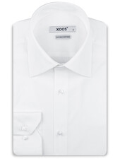 XOOS Chemise homme blanche à col de Ville (Double Retors)