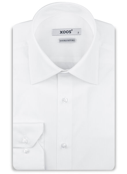 XOOS Chemise homme blanche à col de Ville (Double Retors)